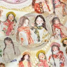 20 Stücke Ölgemälde-Stil süße Mädchen Themen Aufkleber, Handy Aufkleber, Artikel Dekorations Aufkleber, Notizbuch Material Aufkleber Premium wasserfeste Vinyl Aufkleber für Scrapbooking, Tagebücher und Laptops - langanhaltend & dekorative Sammelalbum Zubehör für Erwachsene Aufkleber Bücherregal transparentes Aufkleber Buch Siegelbuch Aufkleber Buch