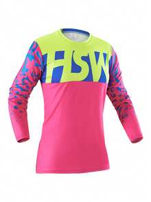 HISERWA 女士骑行服 山地自行车服装 骑行服 公路骑行服 MTB BMX 全地形自行车 速降摩托车 DH 越野摩托车 T 恤 健身衬衫 长袖 T 恤 速干透气衬衫 - 粉色 - 查看 2