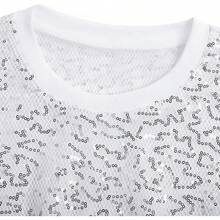 Men's Fishnet Mesh Tee Shirt Round Neck Short Sleeve Crop Top - Pure White - View 5