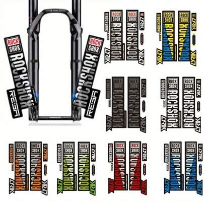 6pcs/Sheet New Mountain Bike Fork Stickers Suitable For Rock Shox SID Road Bikes, MTB Racing Accessories Decals, Bicycle Decorations