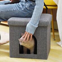 1pc Cat House, Foldable Cat Bed, Easy Storage Cat Nest, Suitable For All Seasons, Semi-Enclosed Cat House, Interactive For Owners And Pets