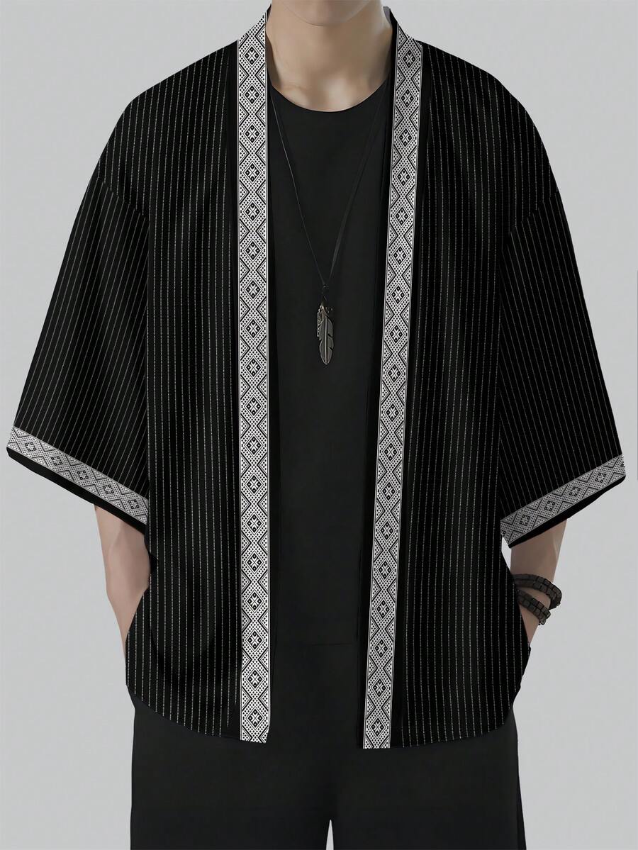 男士龙袍印花防晒，涤纶，休闲夏季风格