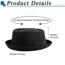 JewelryWe Fedora Hat With Large Brim Men Women Retro Panama Floppy Hat Panama Hat Made Of Felt Suede Western Hat For Performance Party Show Cosplay Wedding Daily Life Camping Hiking Fishing - 黑色 - 查看 3