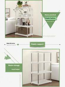 2/4 Tier Multifunctional Storage Rack, High Capacity Thick, Multi-Layer Storage, Space Saving, Sturdy Easy Installation, Suitable For Kitchen, Bathroom, Bedroom, Office, Garage | Open Shelving And Enclosed Cabinet, Bathroom Storage Accessories And Space Saving Design, Storage Rack, Organizing Shelf - Black - View 6