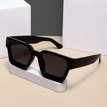 Unisex Y2K-Inspired Square  Fashion Glasses - Classic Plastic Frame Perfect For Events And Casual Wear - 白色 - 查看 7