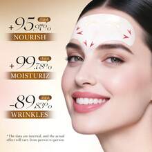 1片装大米胶原蛋白额贴，深层滋养保湿，减少额头皱纹，抚平细纹，紧致肌肤，增强肌肤弹性，淡化皱纹，不油腻亲肤配方，令肌肤紧致透亮。