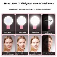 1pc Portable Mini Clip-On Selfie Light, LED Fill Light, Phone Selfie Light, Round Selfie Light, Suitable For Phones And Computers, For Makeup, Zoom Meetings, Live Streaming, Vlogging, Perfect Selfie And Video Calls, 150mAh