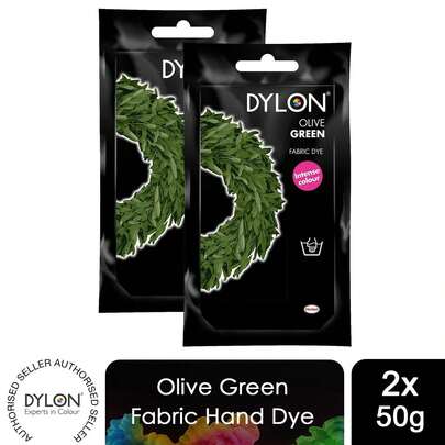 Dylon Hand Fabric Dye Sachets 2 Pack 50g Each For Clothes, Home Textiles, Soft Furnishings, Easy To Use For Customising And Refreshing Fabrics At Home