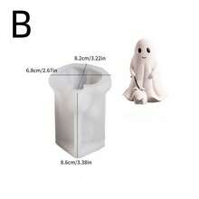 1 Stück Halloween Geister Serie Silikon Form, DIY Geister Braut und Bräutigam Handgemachte Seife, Gips, duftende Kerzen Form, Halloween Dekoration, Handwerksgeschenk Form