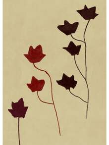 1 pieza Impresión de póster de pintura en lienzo con arte de pared minimalista, diseño floral abstracto de patrón geométrico moderno para decoración del hogar y la sala de estar