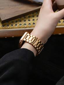 1pc Adjustable Fashionable Anti-Oxidation Stainless Steel Watch Band, Compatible With Apple Watch 38mm, 40mm, 41mm, 42mm, 44mm, 45mm, 46mm, 49mm, Fits Series 11, 10/9/8/7/6/5/4/3/2/1/SE, Smart Watch Band, Accessories, Valentine's Day Gift And Women's Gift