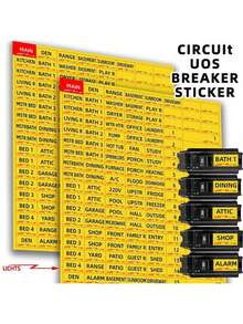 1pc Electrical Box Panel Label, 129 Pieces Per Circuit Breaker Catalog Label, Clearly Identifiable Label Sticker, Weatherproof Fuse Box Sticker, Fuse Box Identification Reminder Sticker, Prompt Sticker - 129pcs/set-2 Sets - View 1