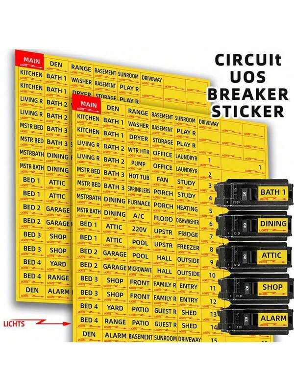 1pc Electrical Box Panel Label, 129 Pieces Per Circuit Breaker Catalog Label, Clearly Identifiable Label Sticker, Weatherproof Fuse Box Sticker, Fuse Box Identification Reminder Sticker, Prompt Sticker