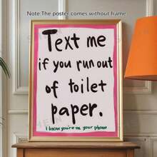 1 pièce Décoration murale de salle de bain, affiches vintage humoristiques, affiche murale en canevas, art de salle de bain amusant, affiches typographiques, impression esthétique, décoration de dopamine, art des affiches, décoration de chambre, salon, couloir, arts muraux roses, citations, art mural décoratif, décoration d'intérieur