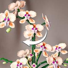 1000pcs 2025 New Orchid Assembly Building Block Set, Mysterious Elegant Flower Arrangement Adult Puzzle Toy, Realistic Flower Home Decor, Valentine's Day Mother's Day Gift
