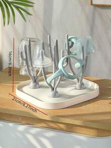 婴儿奶瓶晾干架，带托盘，大容量，快速沥干，奶瓶和奶嘴架可拆卸设计，可选配1个沥水架/1个奶瓶夹 - 彩色 - 查看 10