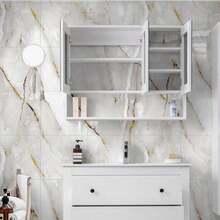 10/20/50pcs Marble Effect Self-Adhesive Wall Tiles, Vinyl Foam Wall Stickers, Waterproof And Moisture-Proof, Easy To Clean And Cut, For Bathroom, Living Room, Kitchen, Bedroom Renovation - Multicolor - View 7