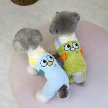 25pcs Big Eye 4-Leg Fleece Dog Clothes, Autumn/Winter Warm Jumpsuit, Casual Printed Pet Apparel For Dogs, Cats, Monkeys, Small Animals - Baby Blue - View 8