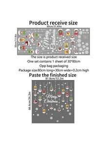 1pc Window Sticker Christmas Santa Claus Snowflake Christmas Ball Decoration Sticker PVC Sticker Material Removable Self-Adhesive Easy-To-Tear Sticker Home Decoration Make Your Life A New Holiday Decoration Sticker Birthday Graduation Gift  Christmas Decor  Christmas Decorations Stickers Wall Stickers Room Decor Wall Decor Christmas Decoration - Multicolor - View 2