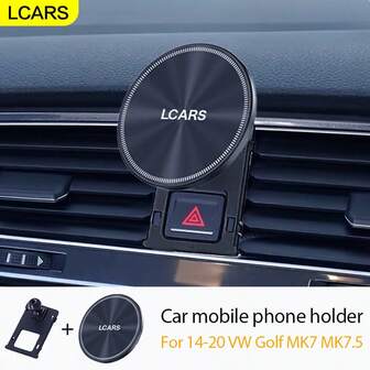LCARS CARS专用车载手机支架，安装无损，适用于高尔夫（14-20款） - 仪表盘和空调出风口安装，ABS底座，360°旋转，磁性底座适配所有手机