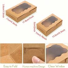 30个牛皮纸烘焙盒，带透明窗口，食品包装盒，小型零食容器，适用于饼干、蛋糕、糖果 - 非常适合甜点、马卡龙包装盒、新年糖果包装盒、婚礼、生日、圣诞节、感恩节、情人节、母亲节、家庭食品包装纸盒、甜点包装盒 - 彩色 - 查看 3