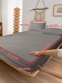 2/3件套床上用品套装，纯色床单套装，舒适家纺，柔软透气床垫保护套，亲肤床笠套装，四季皆宜，床单，床笠，床罩 99*190