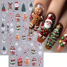 Christmas Nail Art Decals/Cartoon Nail Stickers/Cute Girl Style/Christmas Gift - Multicolor - View 7