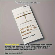 Kit de taladro de arco PSKOOK, iniciador de fuego primitivo, herramienta de fricción para supervivencia para actividades al aire libre de exploración, entrenamiento de supervivencia en la naturaleza, principiante - multicolor - Ver 3