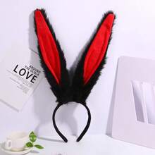 1pc Halloween Devil Horns, Christmas Holiday Performance Cosplay Cartoon Animal Headband Plush Headpiece, Rabbit, Cat, Cow, Tiger, Sheep, Rabbit Ears, Hairband For Women, Autumn Outfits, Hair Hoop