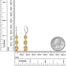 Gem Stone King 3-Stone Leverback Drop Dangle Earrings Women |   925 Sterling Silver |   Gemstone Birthstone |   Oval 8X6MM 7X5MM And 6X4MM |   Fine Jewelry Gifts Her Mom Women Wife - 黃水晶/棋盤,十一月 - 查看 6