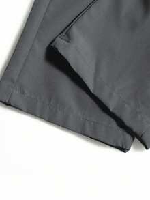 男士宽松透气休闲工装裤 - 舒适中腰抽绳慢跑裤，带翻盖口袋，纯色休闲裤适合户外活动，舒适的步行装备 - 灰色 - 查看 8