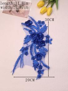 Handgefertigte 3D bestickte Perlenblumen Dekorative Applikationen, DIY Kleidungszubehör, Brautkleid Verzierungen, Größe: 30cm x 20cm