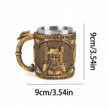 Cốc bia phong cách Viking thời Trung cổ, Cốc cà phê bằng thép không gỉ hình thần thoại Bắc Âu, Cốc cà phê, Cốc nước cổ điển, Đồ uống mùa hè và mùa đông, Quà tặng sinh nhật, Quà tặng Giáng sinh - Nhiều màu - Xem 9