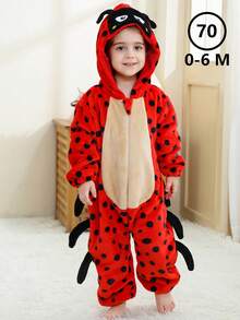 MICHLEY 1Pc Baby Cartoon Animal Form Flannel Cute Sleeping Bag Long Sleeve Zipper Hooded Comfortable Children's One-Piece Pajamas Unisex Baby Products Suitable For Living Room,Halloween,Party Wear