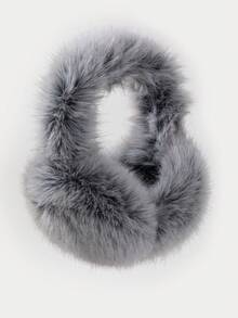 1 قطعة سماعات أذن من الفرو الاصطناعي للنساء، بنسيج جلد PU، دافئة وأنيقة، مناسبة للتزلج والارتداء الخارجي