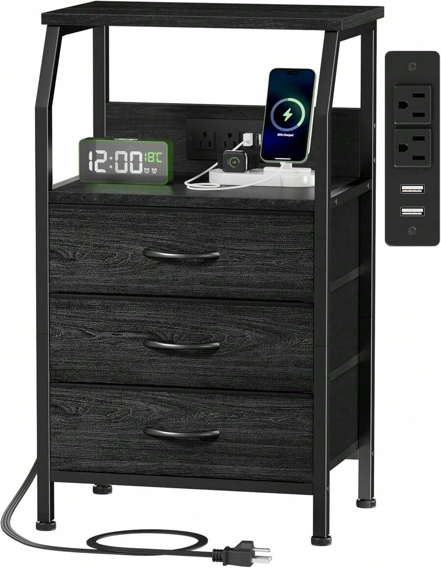 Nightstands - Black - View 1
