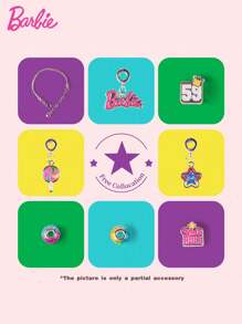 Mattel 1Set Barbie Officially Licensed DIY Beaded Bracelet Hand String Colorful Stackable Crystal Wrist Adornment Stars Ice Cream Lollipop Shapes Delicate Ornaments Party Cosplay Dress Up Jewellery Decorations Jewelry Birthday Mothers Day Gifts