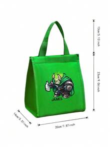1 buah Tas Bekal Hijau Kustom, Dapat Dikustomisasi Gambar Atau Nama, Tas Kotak Bekal, Cocok Untuk Pelajar, Pemula Dan Pekerja Kantoran. Berlaku Untuk Kantor, Kampus, Tempat Kerja, Acara Bisnis, Perjalanan, Aktivitas Luar Ruangan, Perjalanan Dan Pertemuan. - Hijau - View 5
