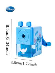Disney 1个官方授权史迪奇卡通造型自动削铅笔器，可爱卡通造型，多种新颜色可选，文具用品，生日圣诞礼物，送给朋友和家人 - 藍色 - 查看 3