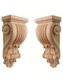 1 pieza Aplique tallado en madera estilo europeo sin pintar, calcomanías de talla, molduras para decorar ventana, puerta, estufa de leña, decoración del hogar, paredes y muebles