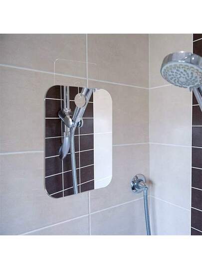 Pc Shower Spiegel Shaving Mirror. Luxe Plexiglass Makeup Small Travel Camping Mirror, Shatterproof Wand Hang held Locker Bathroom. (2 Sizes: 9.45in 7.87in, 11.8in 9.45in). Does Not Contain Hook. view 2