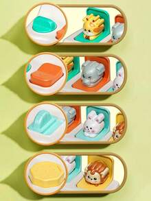 1 Bộ hộp bật lên hoạt hình trốn tìm dành cho trẻ nhỏ - Đồ chơi học tập tương tác kèm thẻ động vật, quà tặng giáo dục cho sinh nhật hoặc Giáng sinh - Nhiều màu - Xem 10