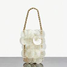 Women Fashion Shell Woven Handbag Chic Shell Beach Bag Beaded Chain Bag For Summer Travel Beach Party - 白色 - 查看 3