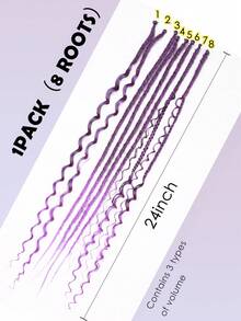 Tóc tết Dreadlock màu 24 inch Flying Goddess Curls Extensions Bộ tóc tết Dreadlock 24 inch Bộ tóc tết tổng hợp Boho Tóc tết Dreadlock xoăn kiểu Hippie 8 chân tóc tết thủ công - Nhiều màu - Xem 6