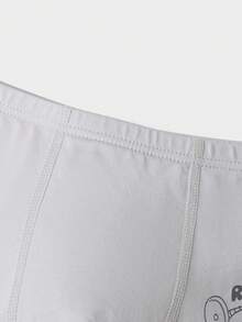 Balabala 男童棉质抗菌内裤3条装平角内裤 - 灰紅色調 - 查看 3