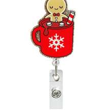 1pc Christmas Fun Badge Scroll, ID Card Name Badge Clip, Christmas Fun Design, Suitable For Doctors, Nurses, Office Workers, Gatherings, Essential Items For Returning To School, Christmas Badges Home Decor Christmas Decorations Room Decor