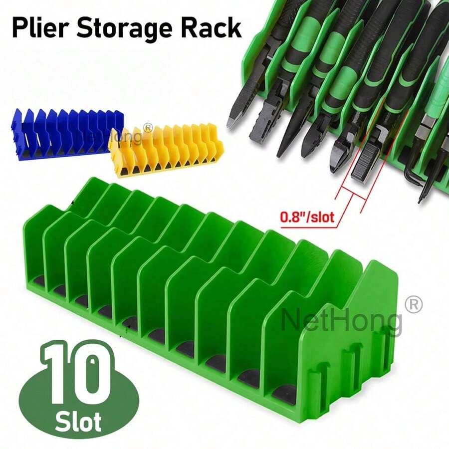 10-Slot Pliers Cutters Rack ABS Spanner Storage Holder Tool Organizer Fit 3"