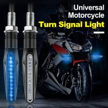 4 PIEZAS Luz de señal de giro universal para motocicleta 12v Indicador de destello azul Luz trasera intermitente Accesorios