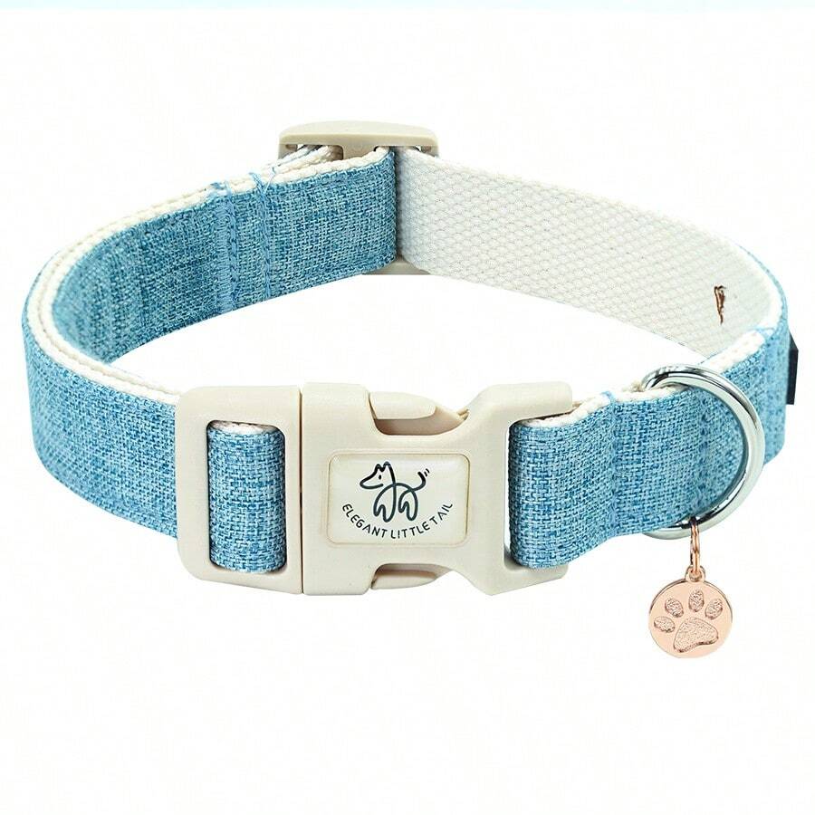 Elegant Little Tail Dog Collar Blue Pet Collar Adjustable Cute Puppy Collar With Quick Release Buckle
