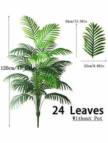 1 pieza Planta artificial grande de 120cm, Árbol de palma falso, Hojas de palma tropical, Imitación de árbol de palma, Árbol alto, Toque realista para interiores, Hojas de bambú con caparazón de tortuga de plástico, Adecuado para decoración del hogar, cocina, exterior, oficina, maceta no incluida - Multicolor - Ver 5